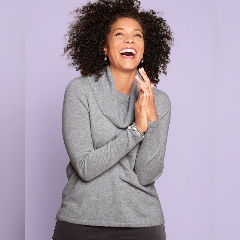 Talbots Light Gray Cashmere Sweater